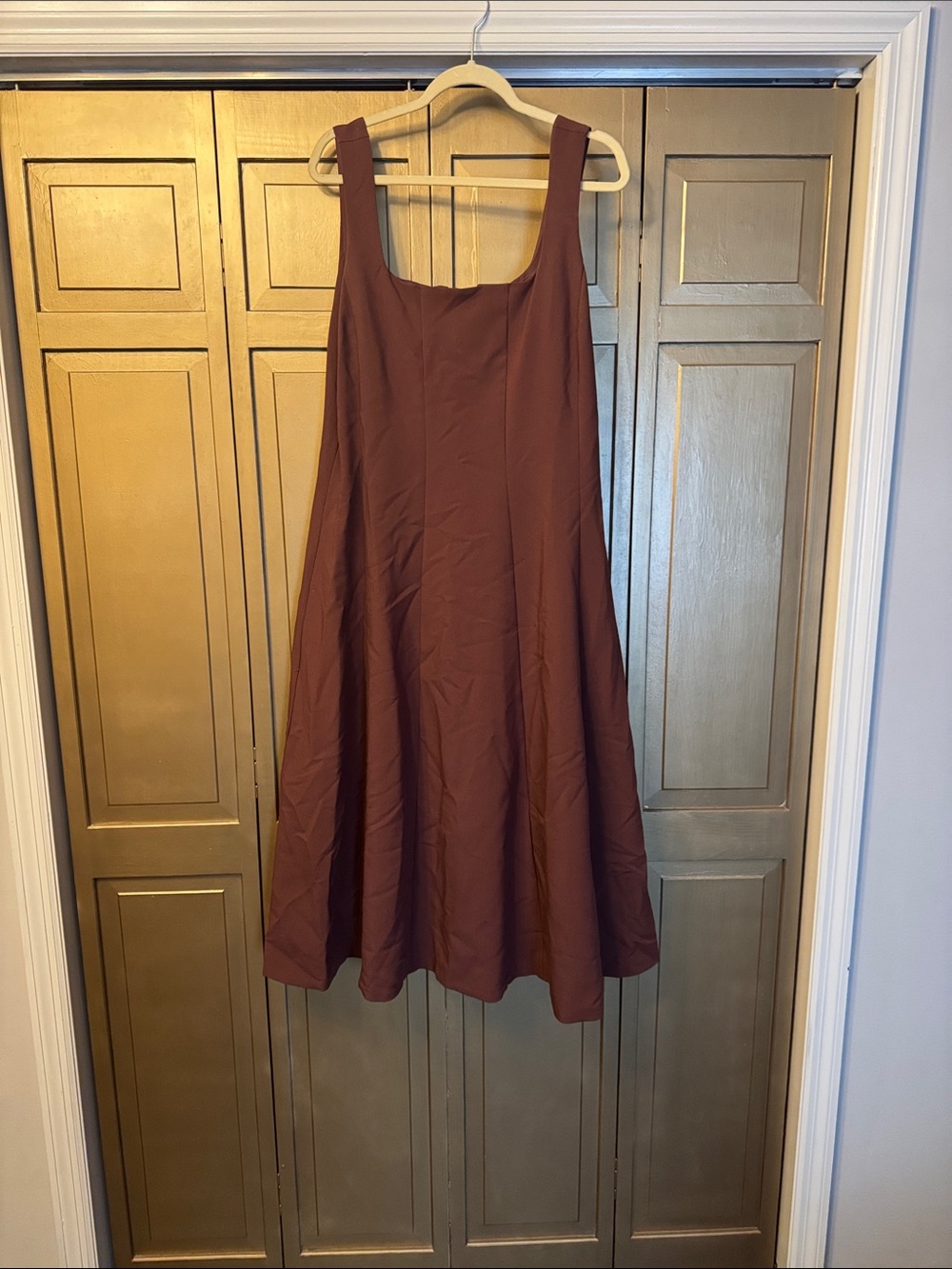 Ann Taylor Rust Midi A-Line Dress